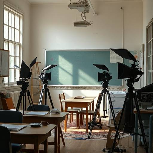 Foto da sala de edi√§√£o da escola